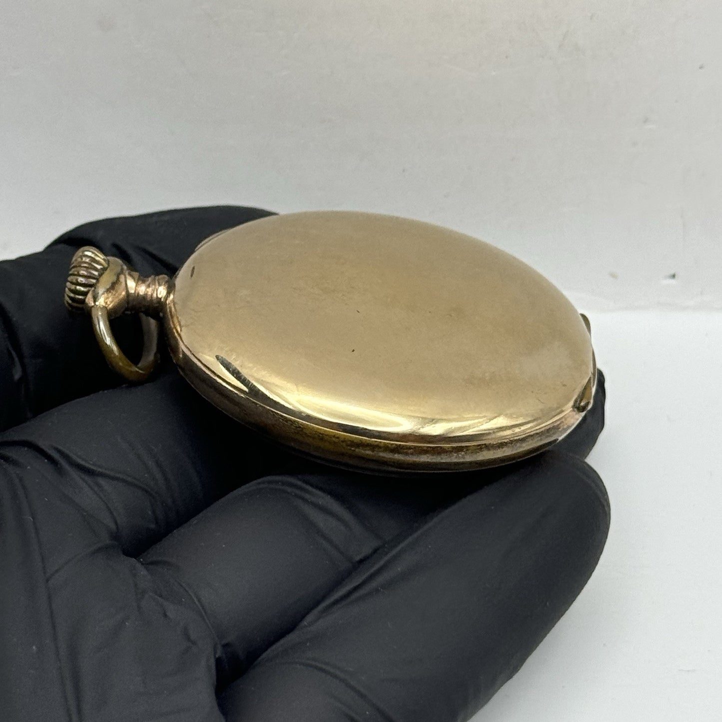 49mm WORKING Vintage Gold Filled Sub Seconds Open Face Pocket Watch & Box