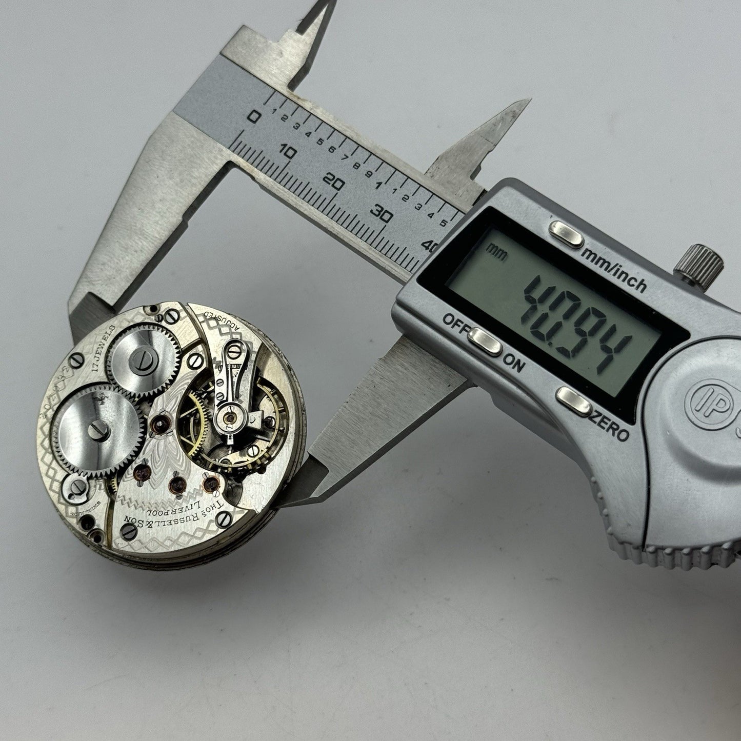 40.9mm High Grade Thomas Russell & Son Open Face Pocket Watch Movement PARTS