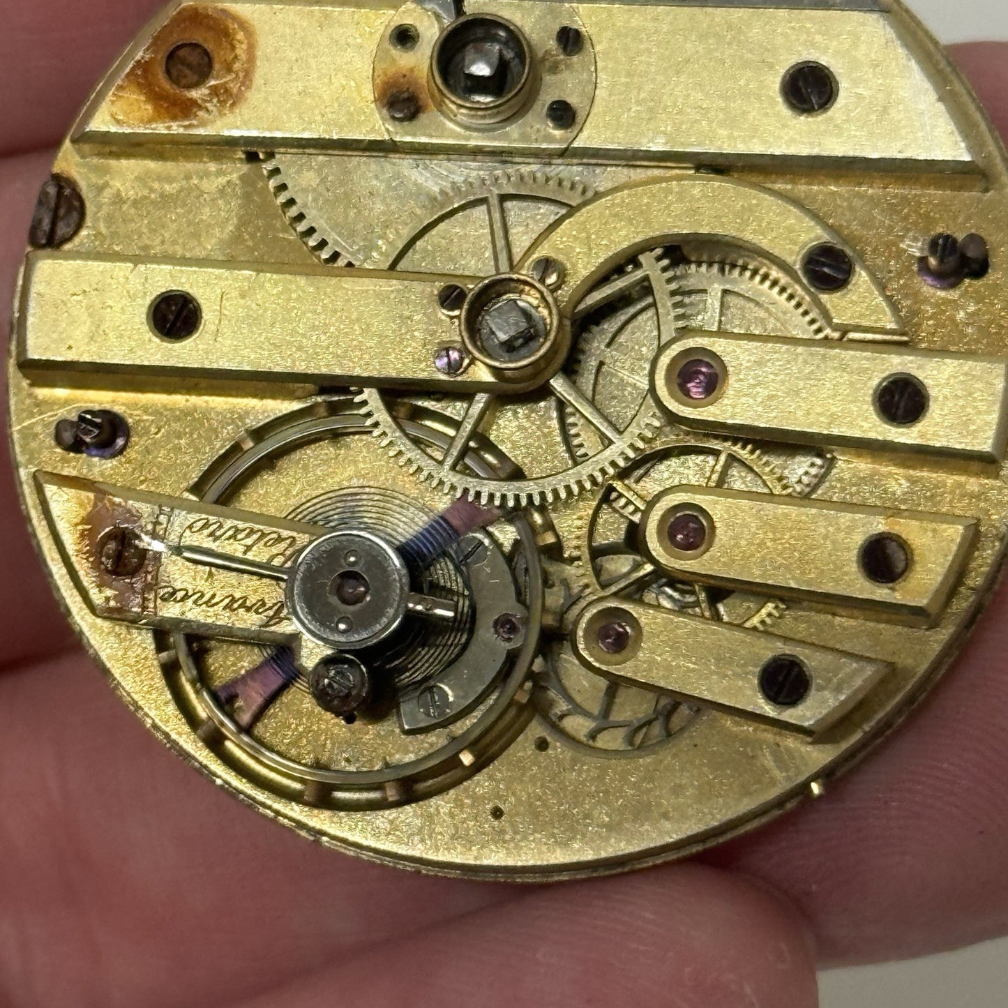 43.3mm Running Antique High Grade Cylinder Escapement Pocket Watch Movement PART