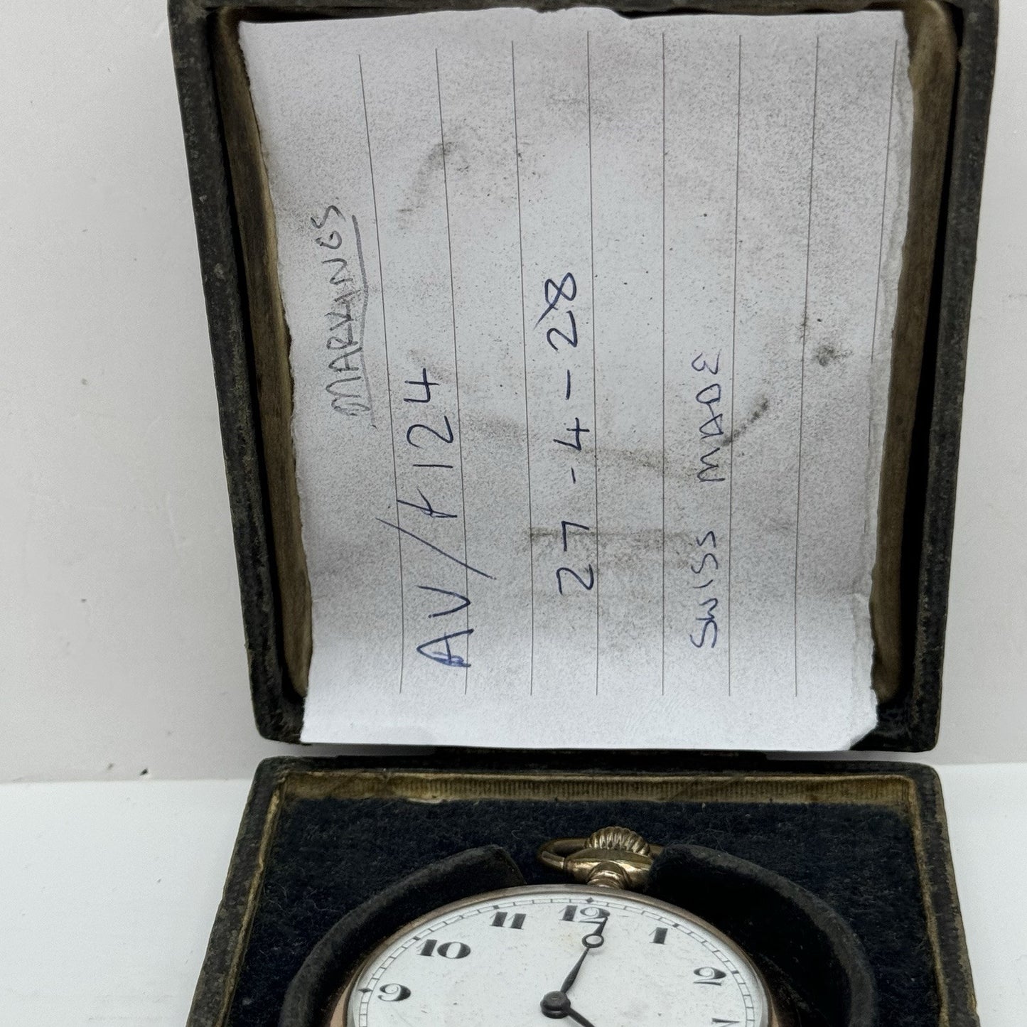 49mm WORKING Vintage Gold Filled Sub Seconds Open Face Pocket Watch & Box