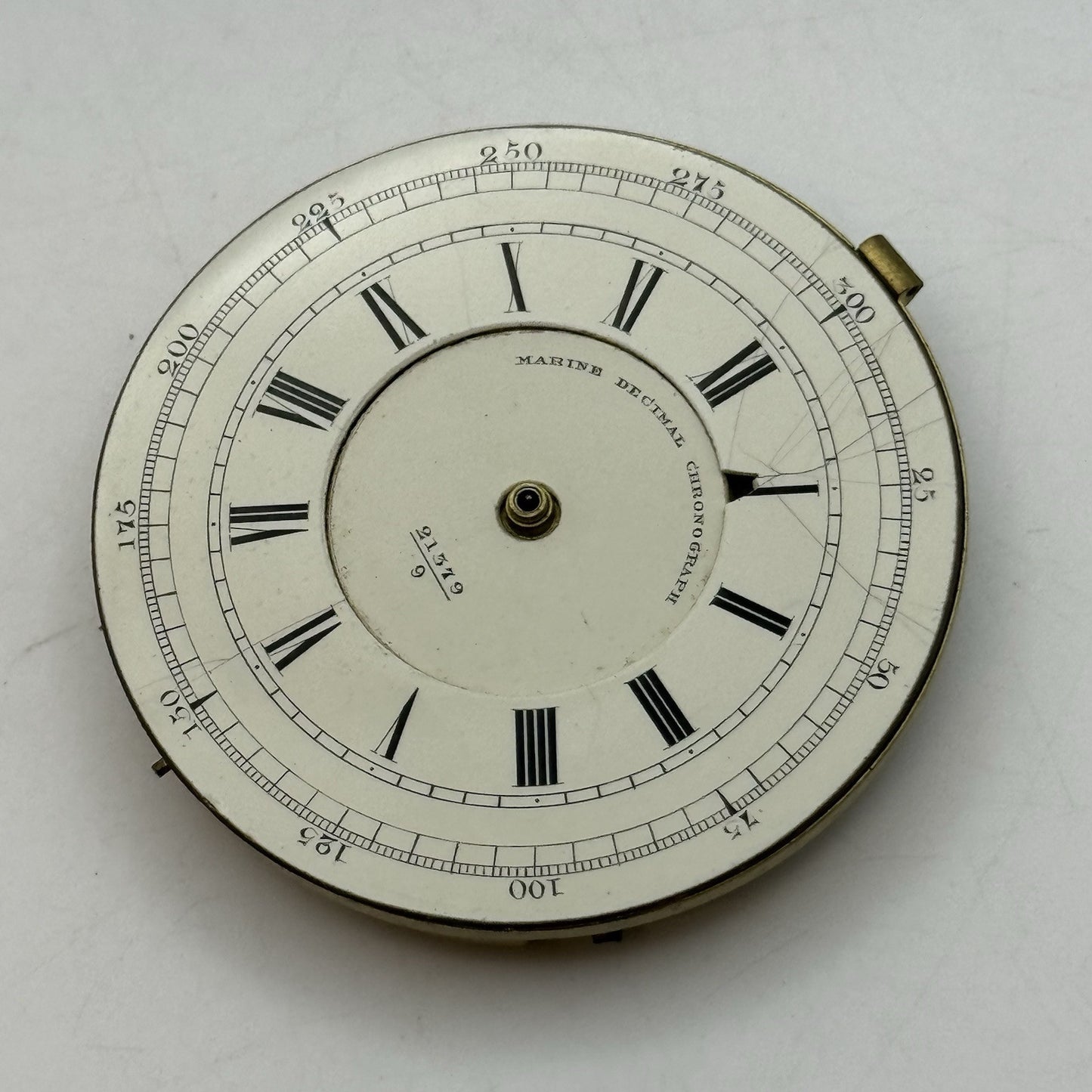 48.6mm Marine Decimal Chronograph Dial & Partial Pocket Watch Movement PARTS