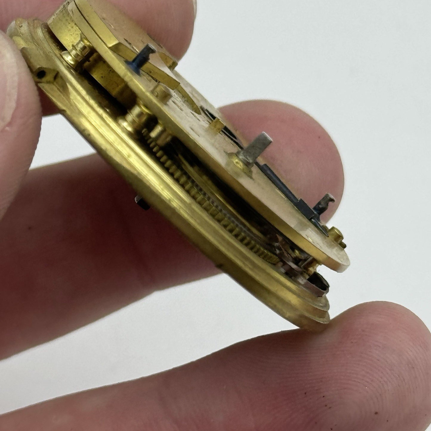 44.9mm Antique Perth & Dunkeld Fusee Pocket Watch Movement - Chain Missing PARTS