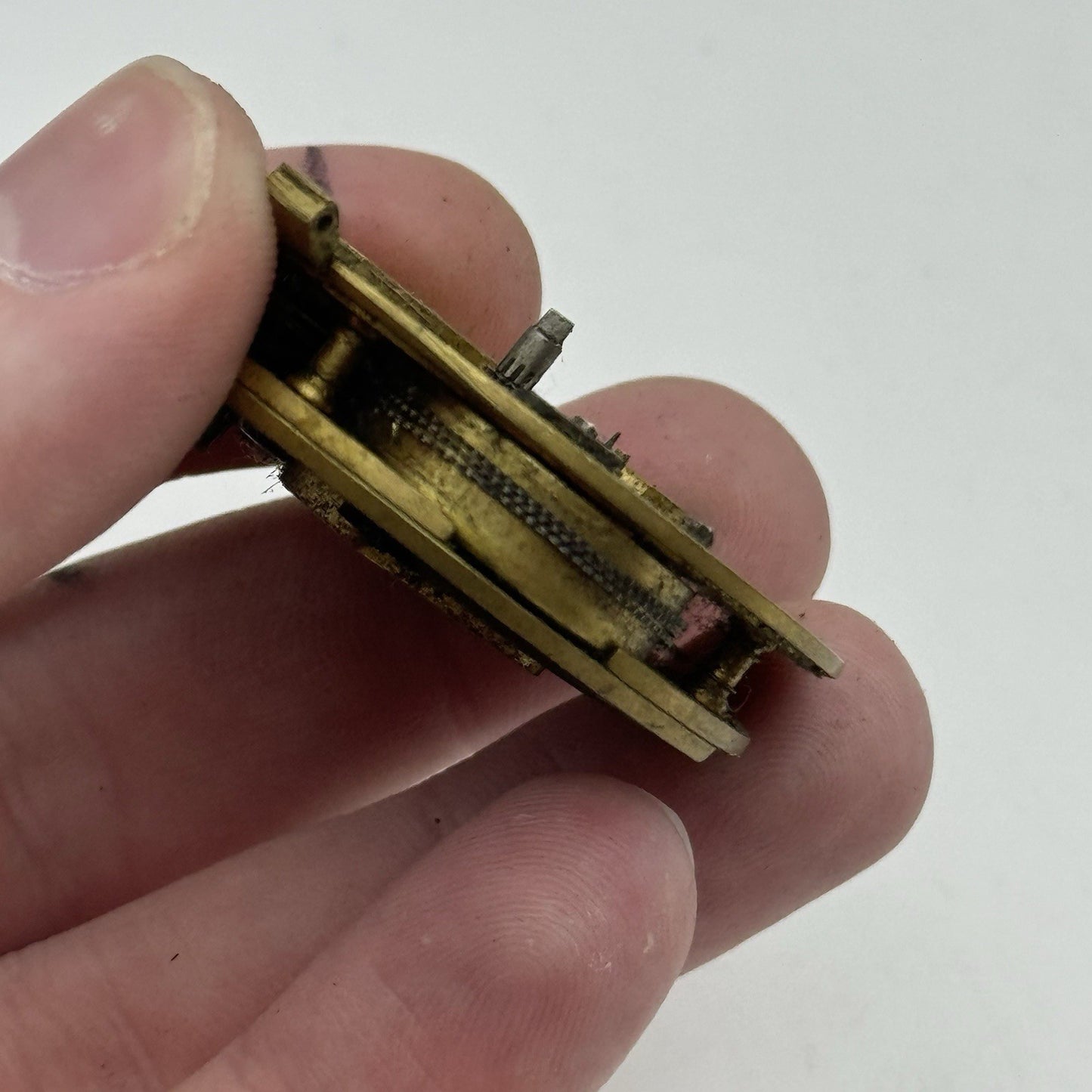 46.3mm Antique Fusee Pocket Watch Movement - Chain Present PARTS REPAIR SPARES