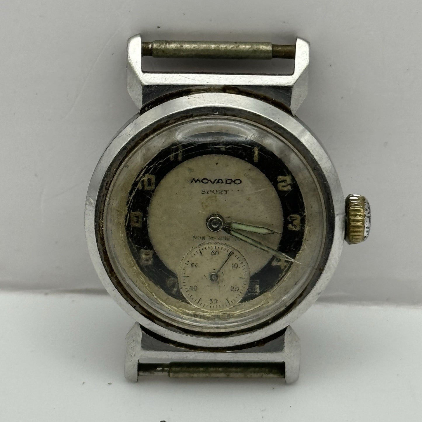 28mm Running Movado Sport FB Patent Francois Borgel Military Watch - TO RESTORE