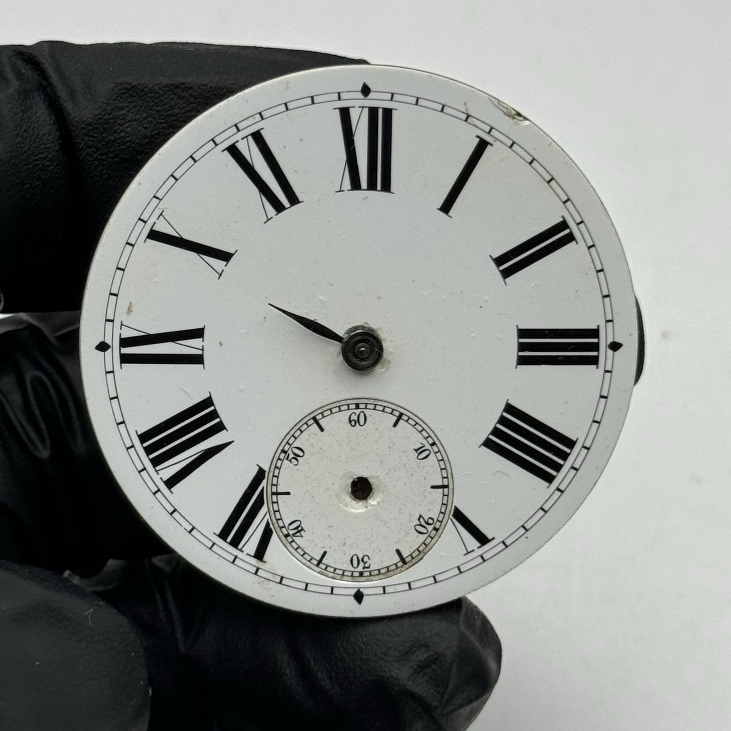 43.2mm Antique Key Wound Pocket Watch Movement - Roman Numerals PARTS REPAIR