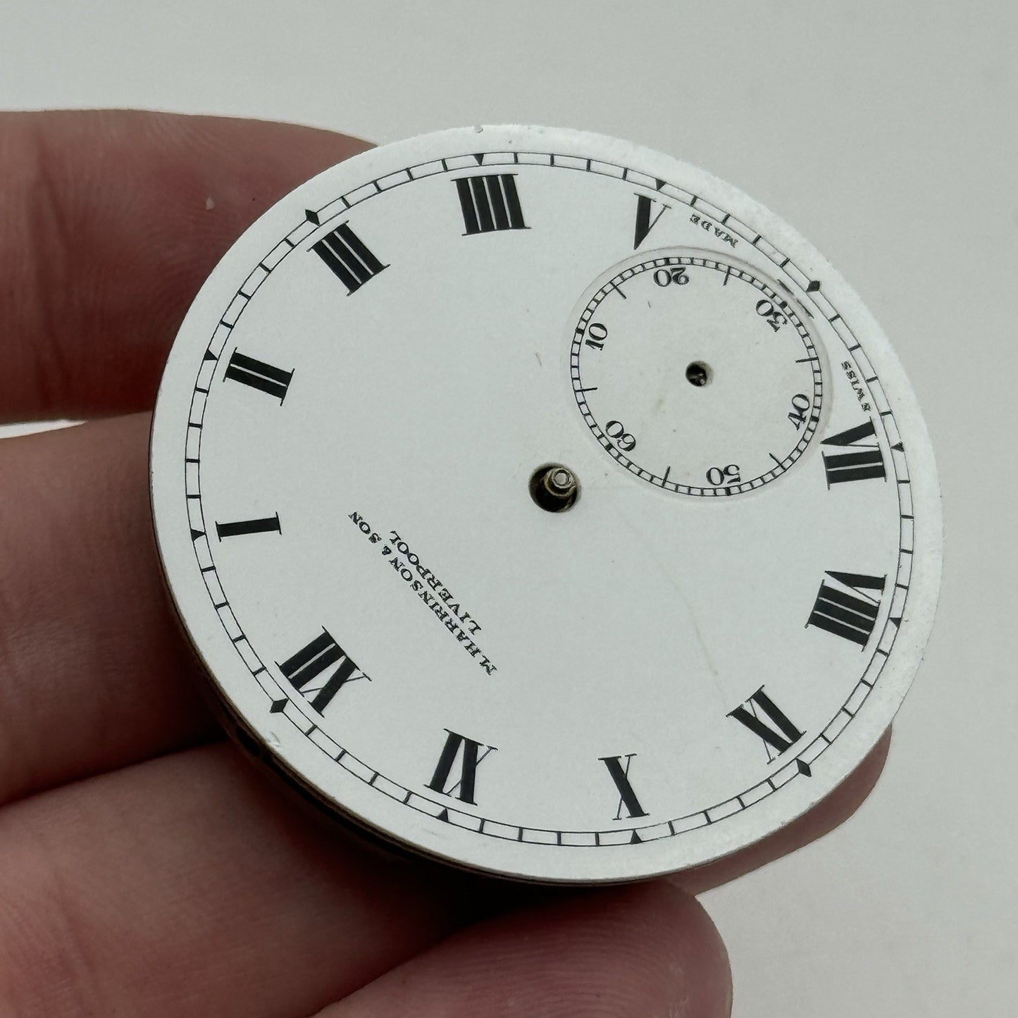 43.1mm M Harrison & Son Liverpool Open Face Pocket Watch Movement PARTS REPAIR