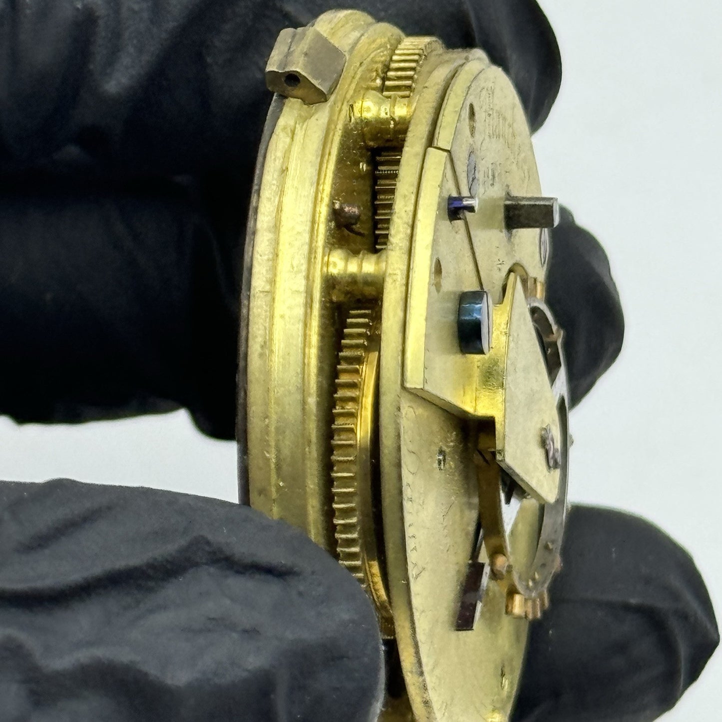 46.5mm Antique David Abrahams Manchester Key Wound Pocket Watch Movement PARTS