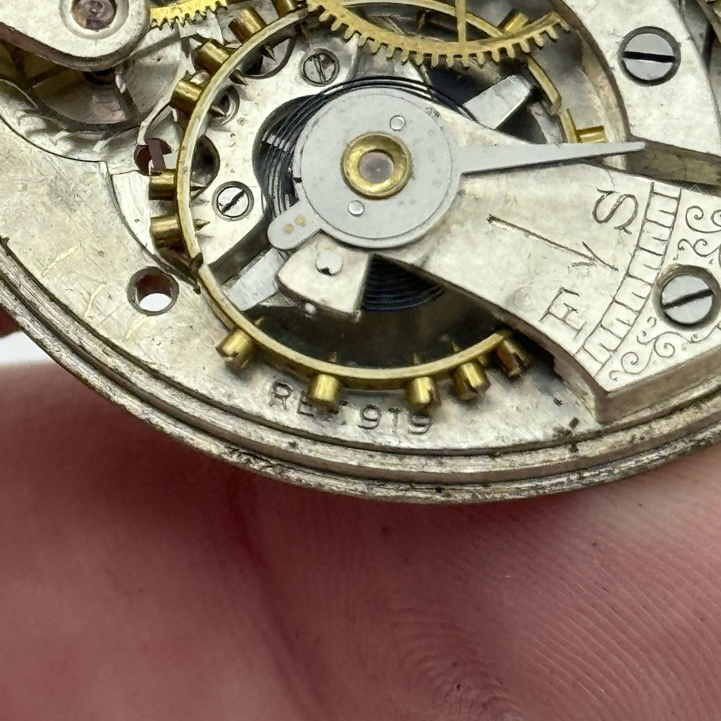43mm Cyma Tavannes Ref 919 Vintage Swiss Pocket Watch Movement For PARTS REPAIR