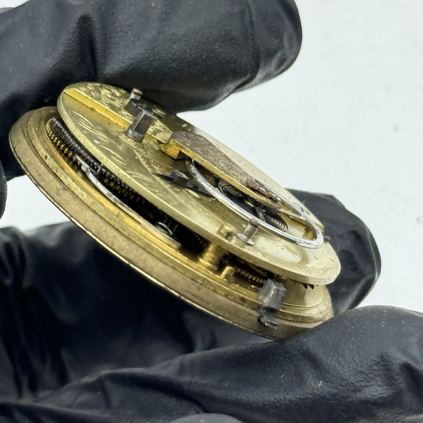43.3mm Antique J Myers English Key Wound Fusee Pocket Watch Movement - PARTS