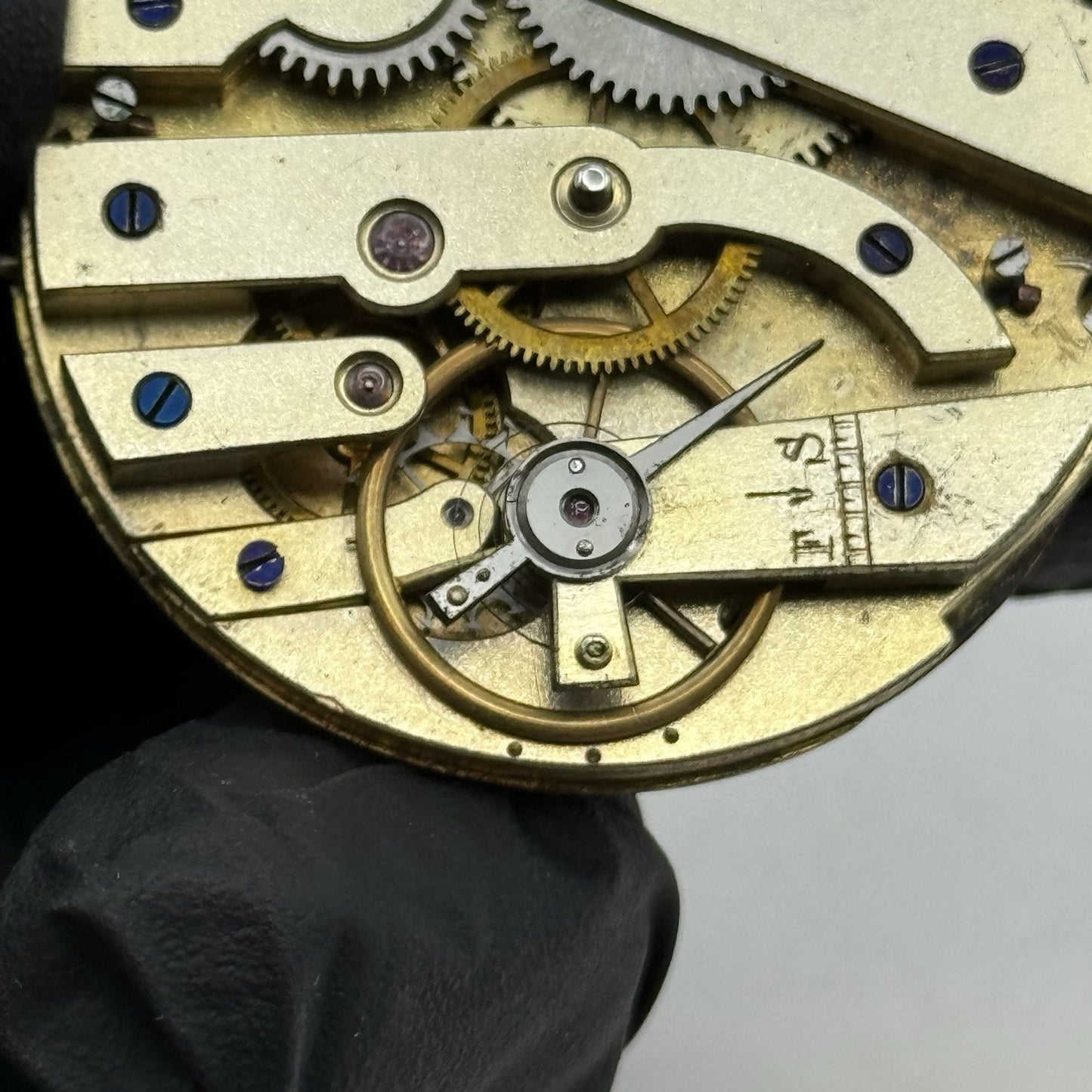 43.1mm Interesting Antique Pocket Watch Movement - Balance Intact PARTS REPAIR
