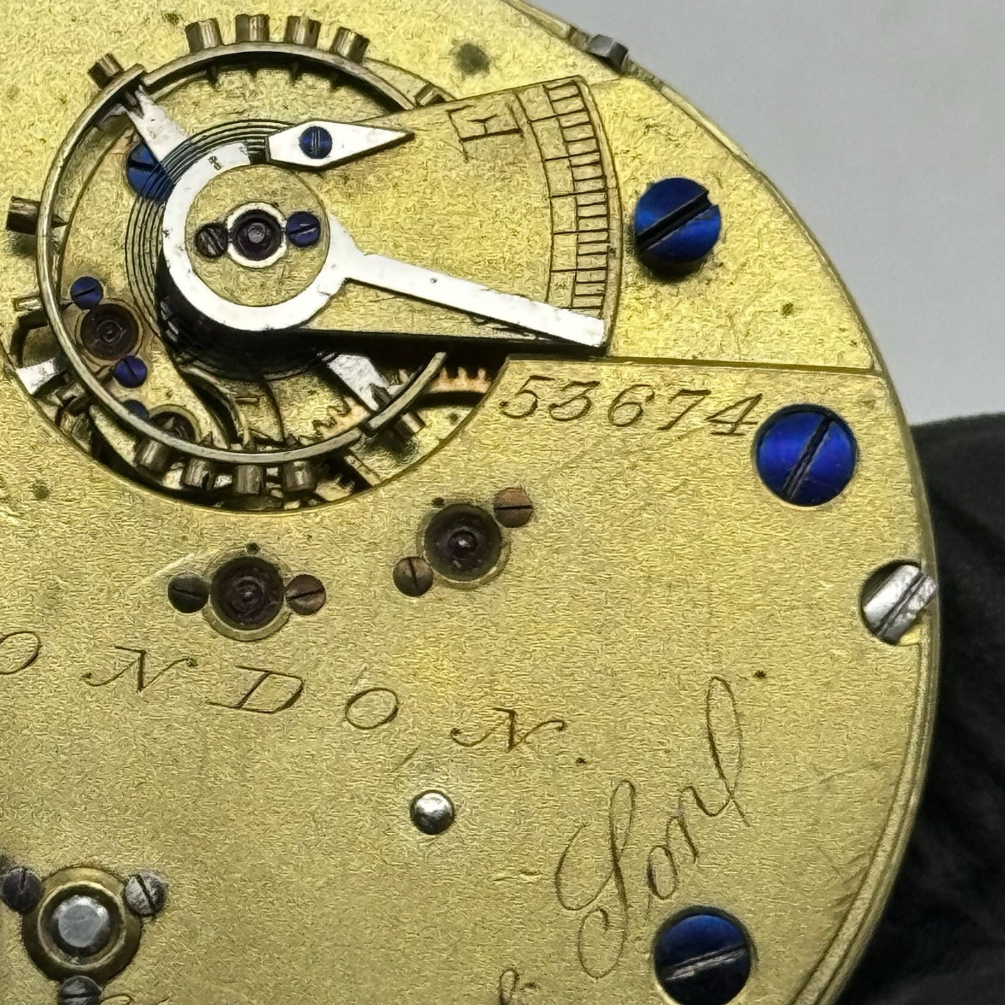 45mm Antique English Chronograph John Hewitt & Son Pocket Watch Movement - PARTS