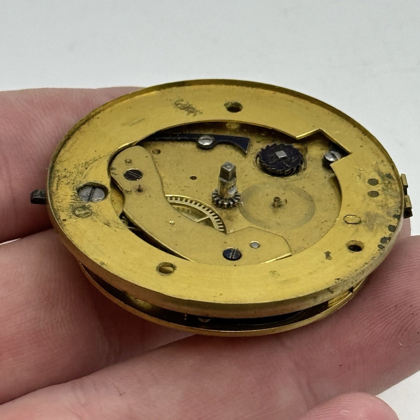 45.3mm Antique Fusee Pocket Watch Movement - Chain Missing PARTS REPAIR SPARES