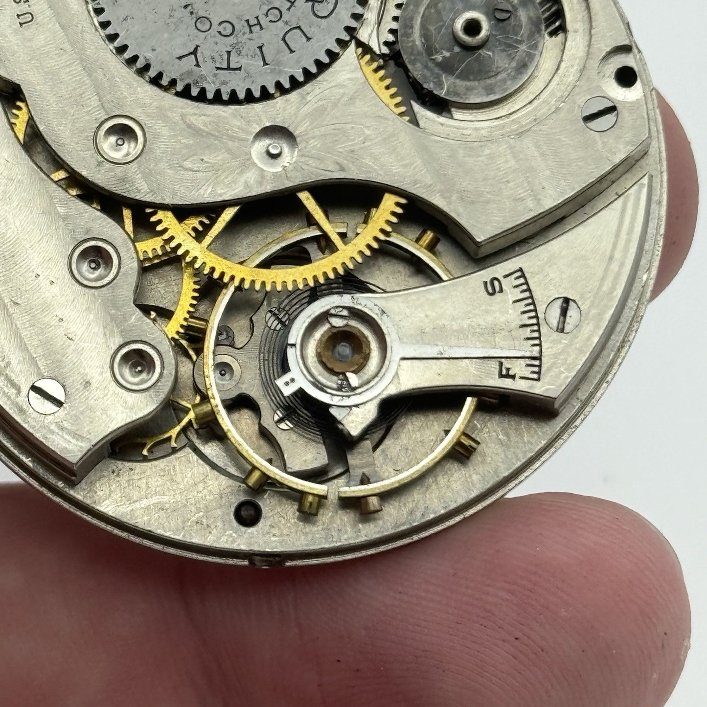 43.3mm Equity Watch Co Boston Open Face American Pocket Watch Movement PARTS