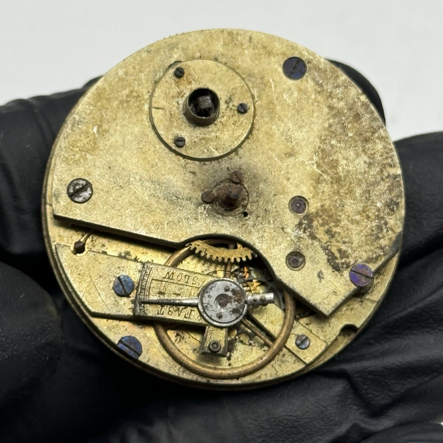40.7mm Antique Key Wound Roman Numerals Pocket Watch Movement - PARTS REPAIR
