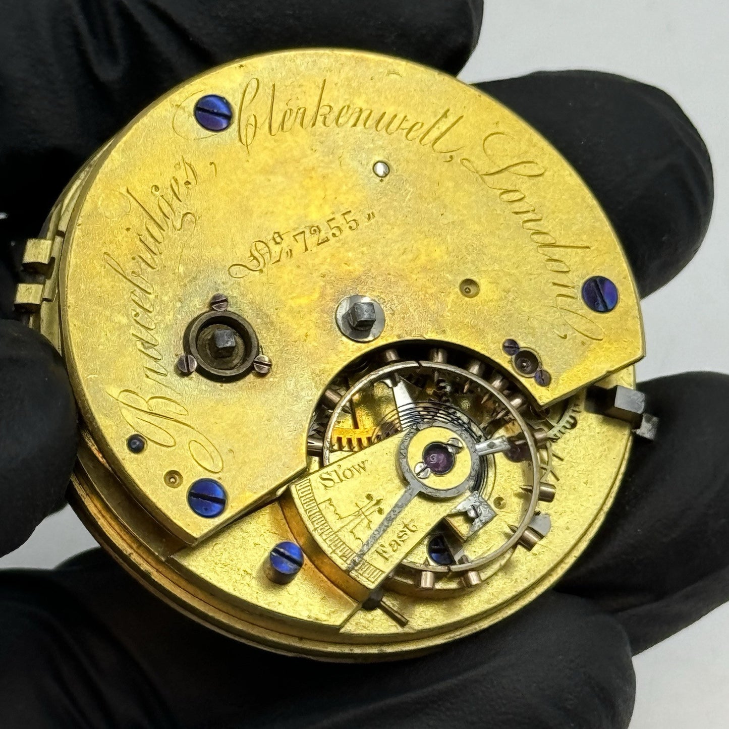 43mm Bracebridge Clerkenwell London High Grade Fusee Pocket Watch Movement PARTS