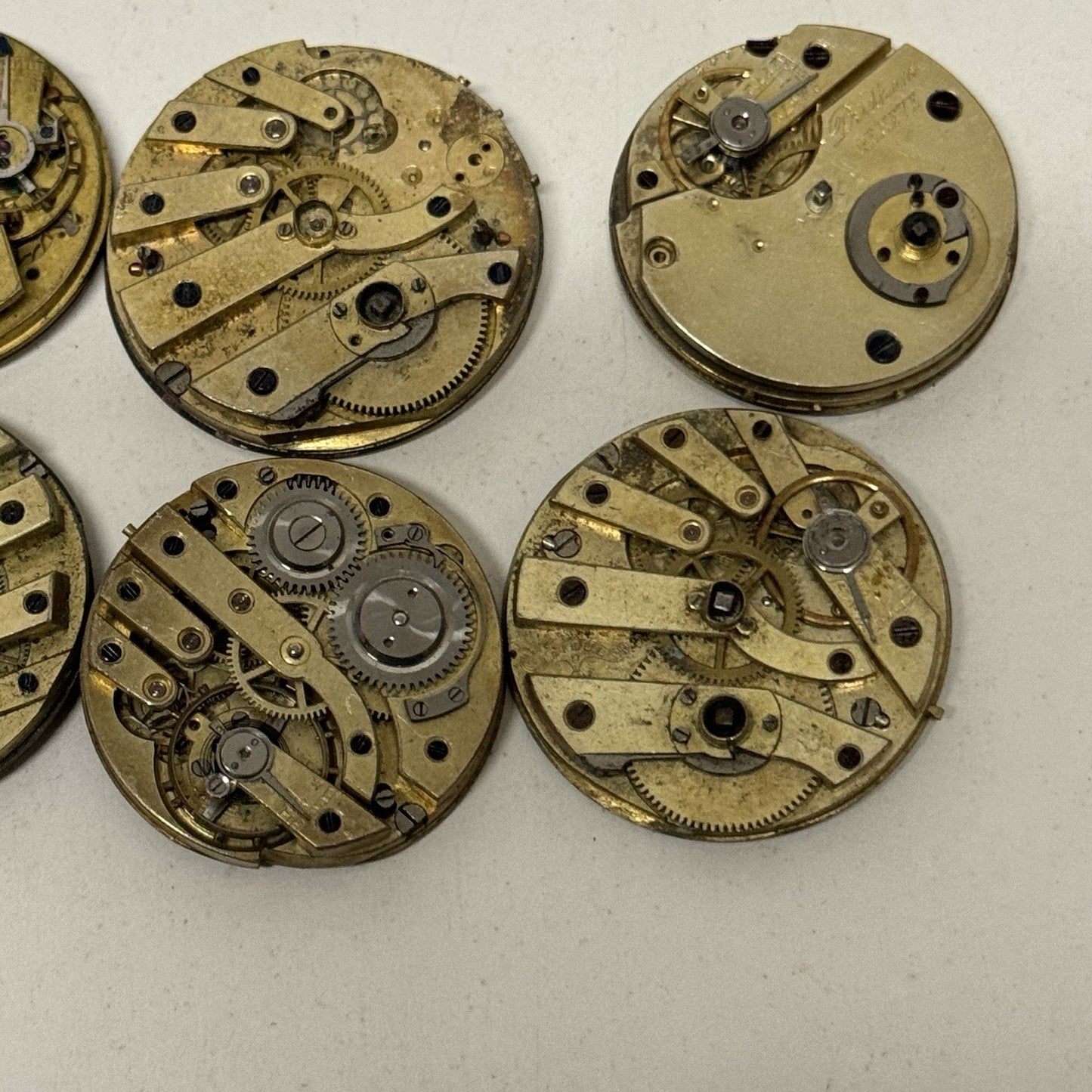 6 x Mixed Antique Pocket Watch Movements Bundle Job Lot Spares Repairs Parts