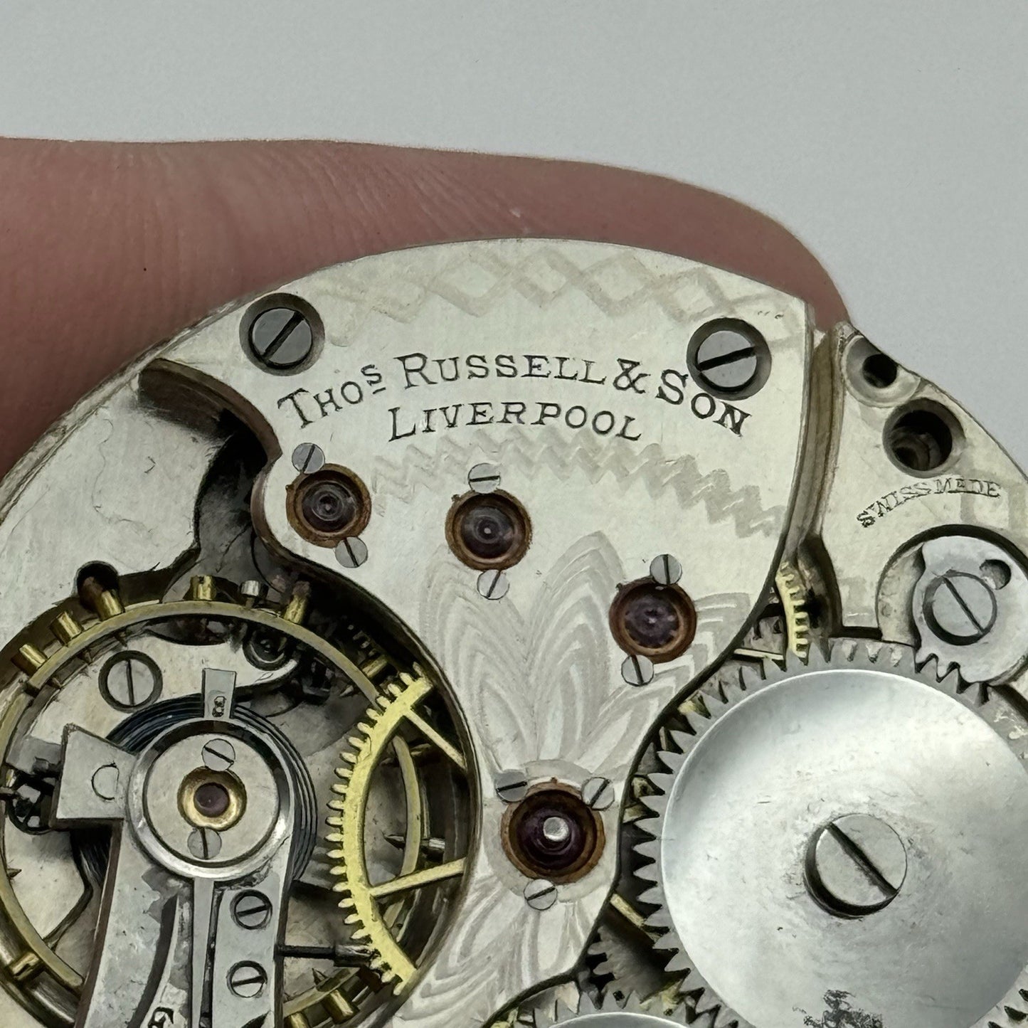 40.9mm High Grade Thomas Russell & Son Open Face Pocket Watch Movement PARTS
