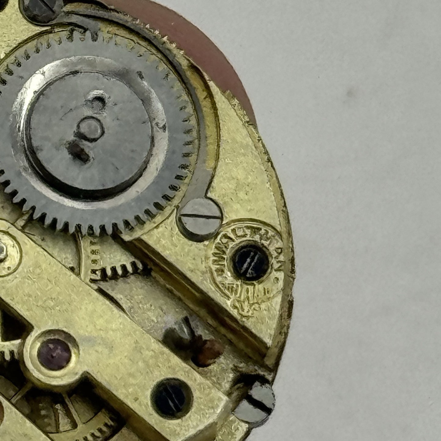 28.6mm Antique Waltman Beautiful Porcelain Dial Pocket Watch Movement - PARTS