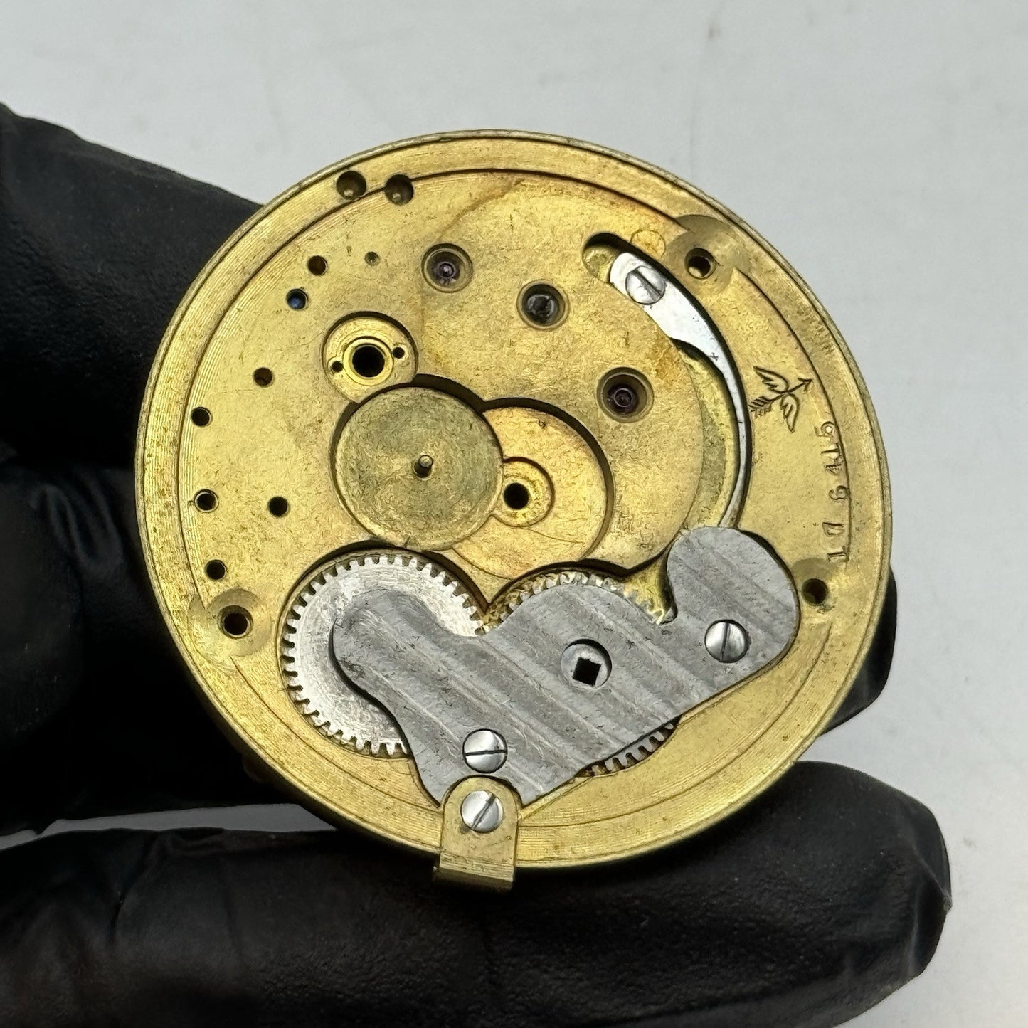 43mm Antique Leicester Maker English Pocket Watch Movement - PARTS REPAIR SPARES