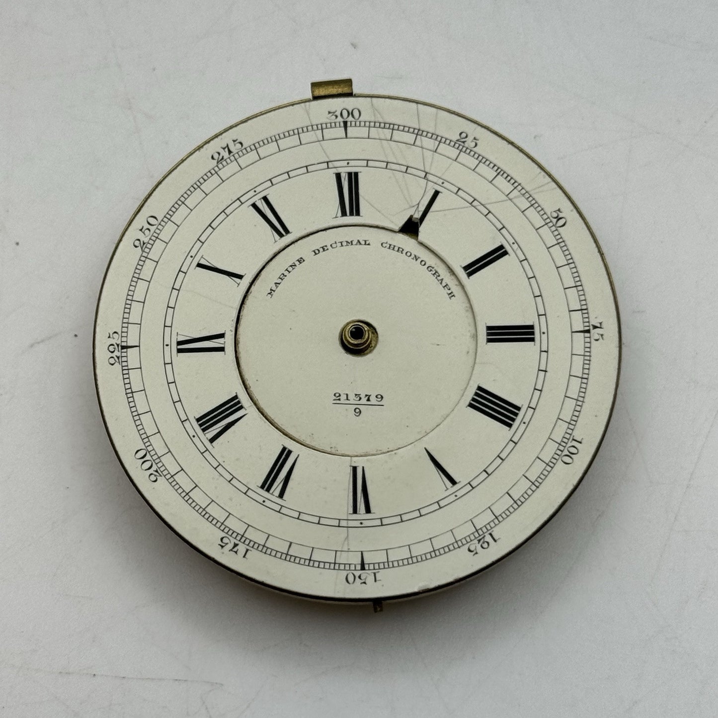 48.6mm Marine Decimal Chronograph Dial & Partial Pocket Watch Movement PARTS