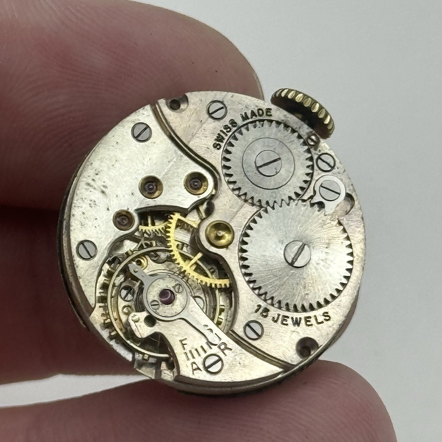 23.6mm Watches LTD Porcelain Dial Hands Watch Movement - Good Balance FOR PARTS