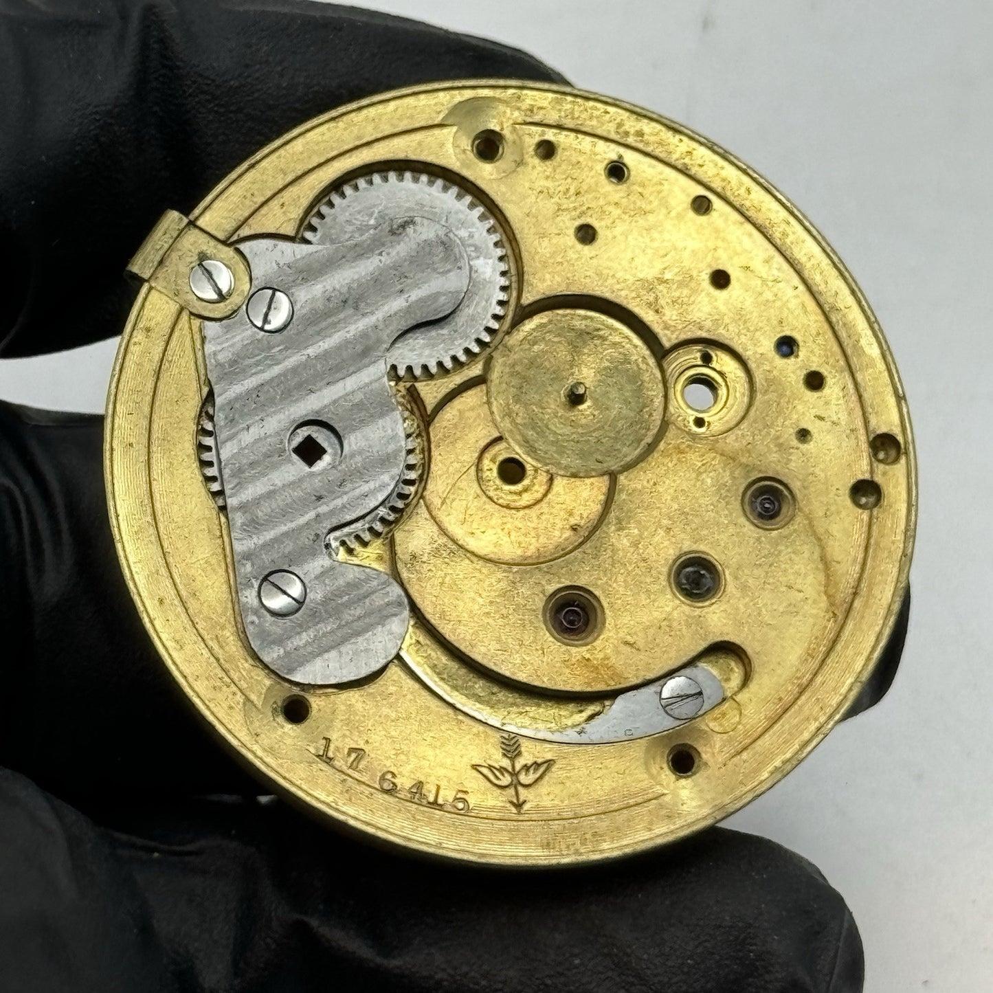 43mm Antique Leicester Maker English Pocket Watch Movement - PARTS REPAIR SPARES