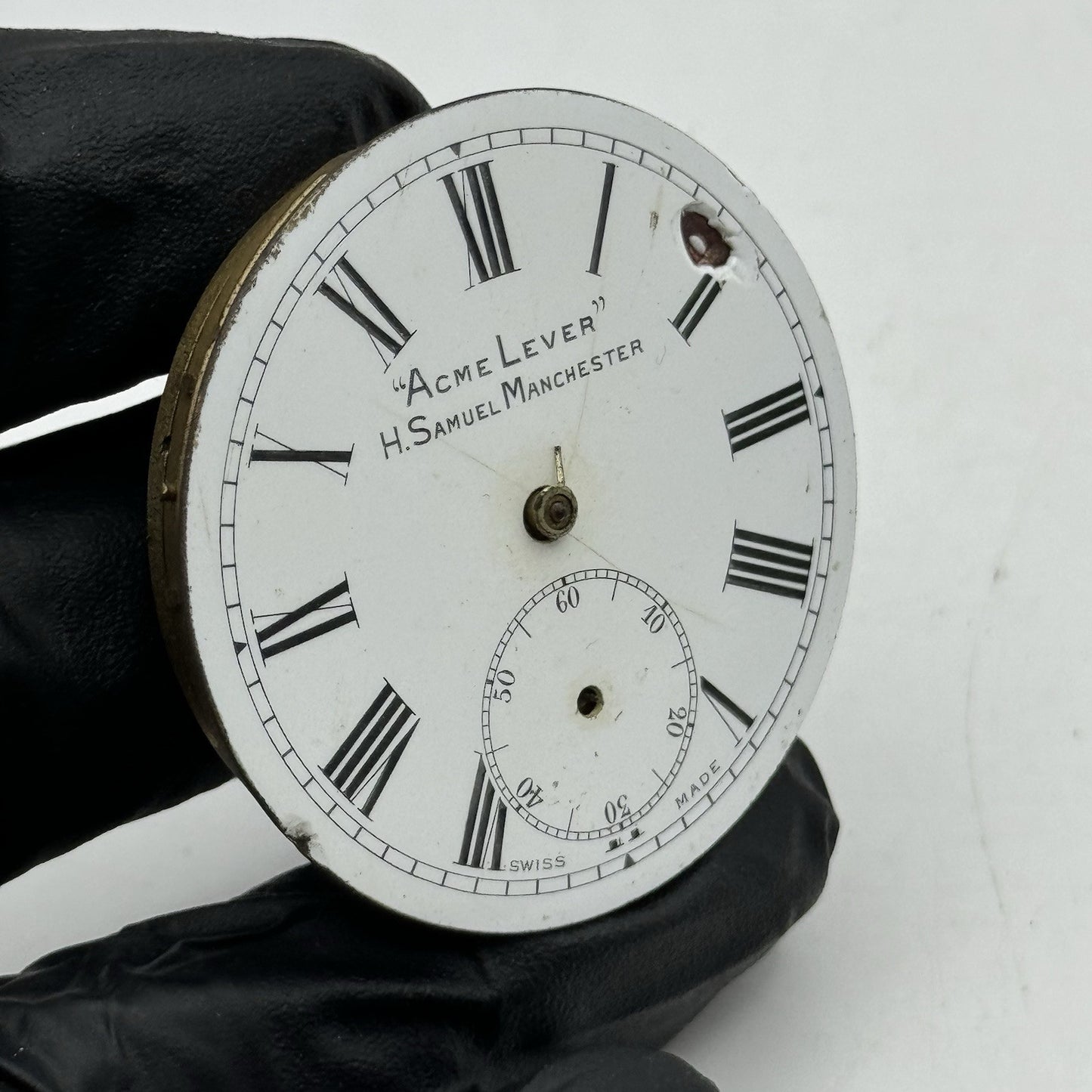 43.5mm Antique H Samuel Acme Lever Key Wound Pocket Watch Movement - PARTS