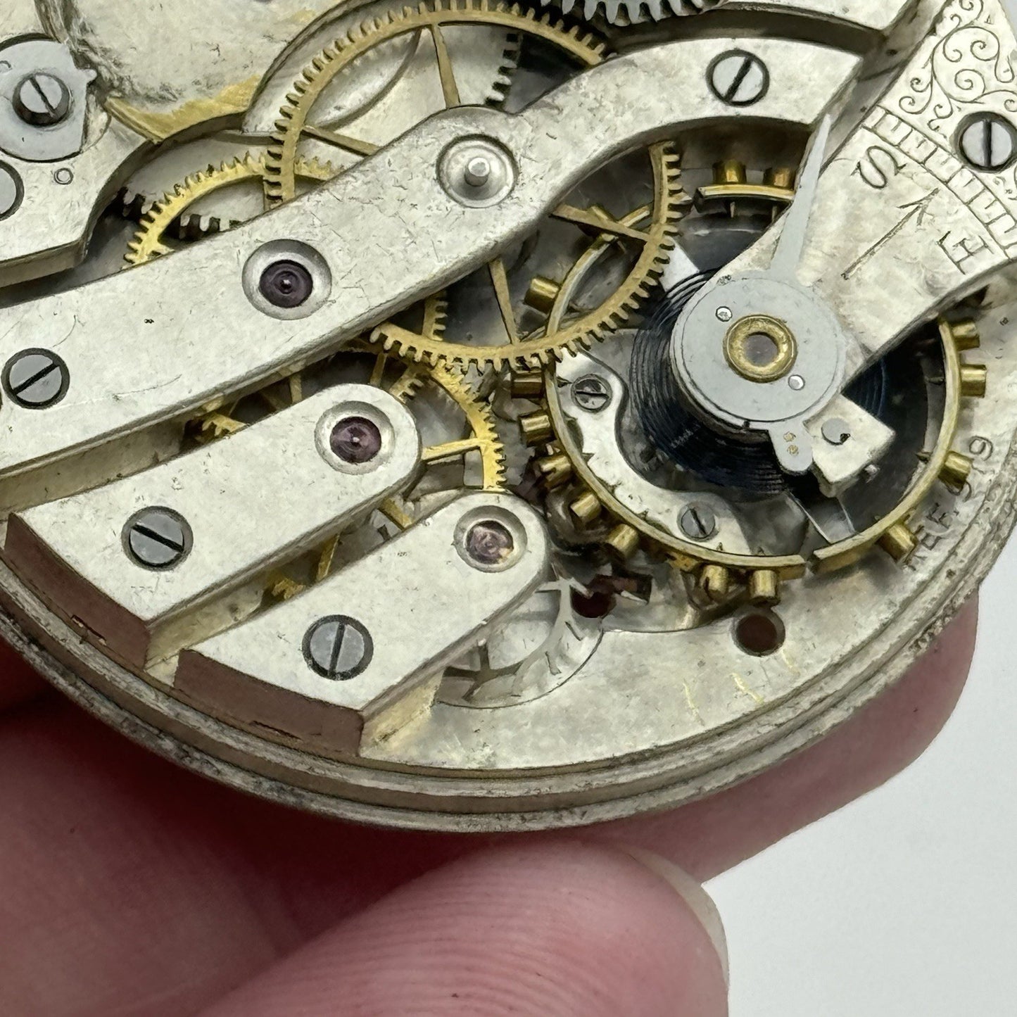 43mm Cyma Tavannes Ref 919 Vintage Swiss Pocket Watch Movement For PARTS REPAIR