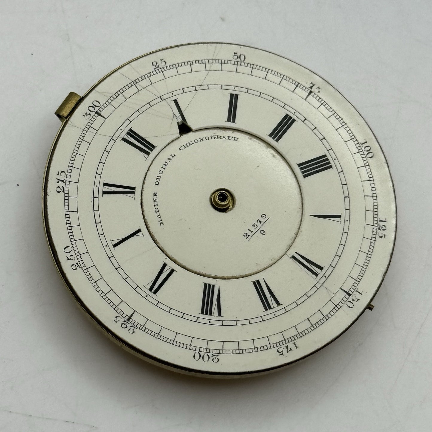 48.6mm Marine Decimal Chronograph Dial & Partial Pocket Watch Movement PARTS