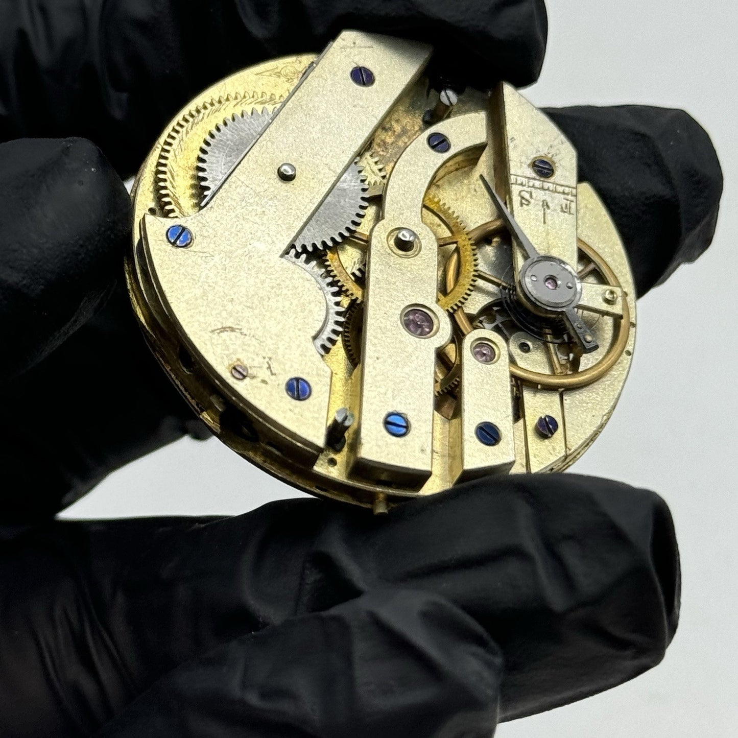 43.1mm Interesting Antique Pocket Watch Movement - Balance Intact PARTS REPAIR