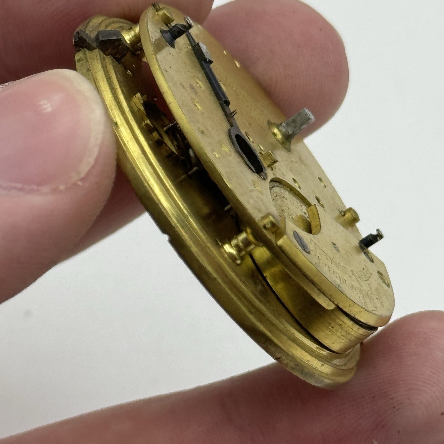 44.9mm Antique Perth & Dunkeld Fusee Pocket Watch Movement - Chain Missing PARTS