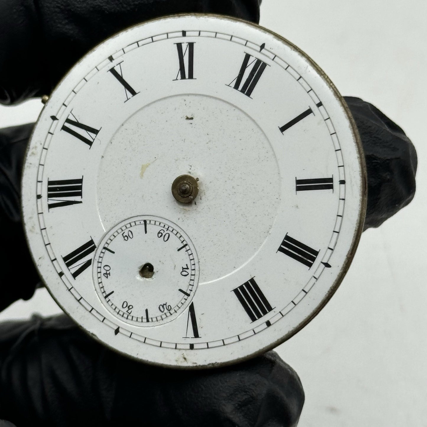 40.7mm Antique Key Wound Roman Numerals Pocket Watch Movement - PARTS REPAIR
