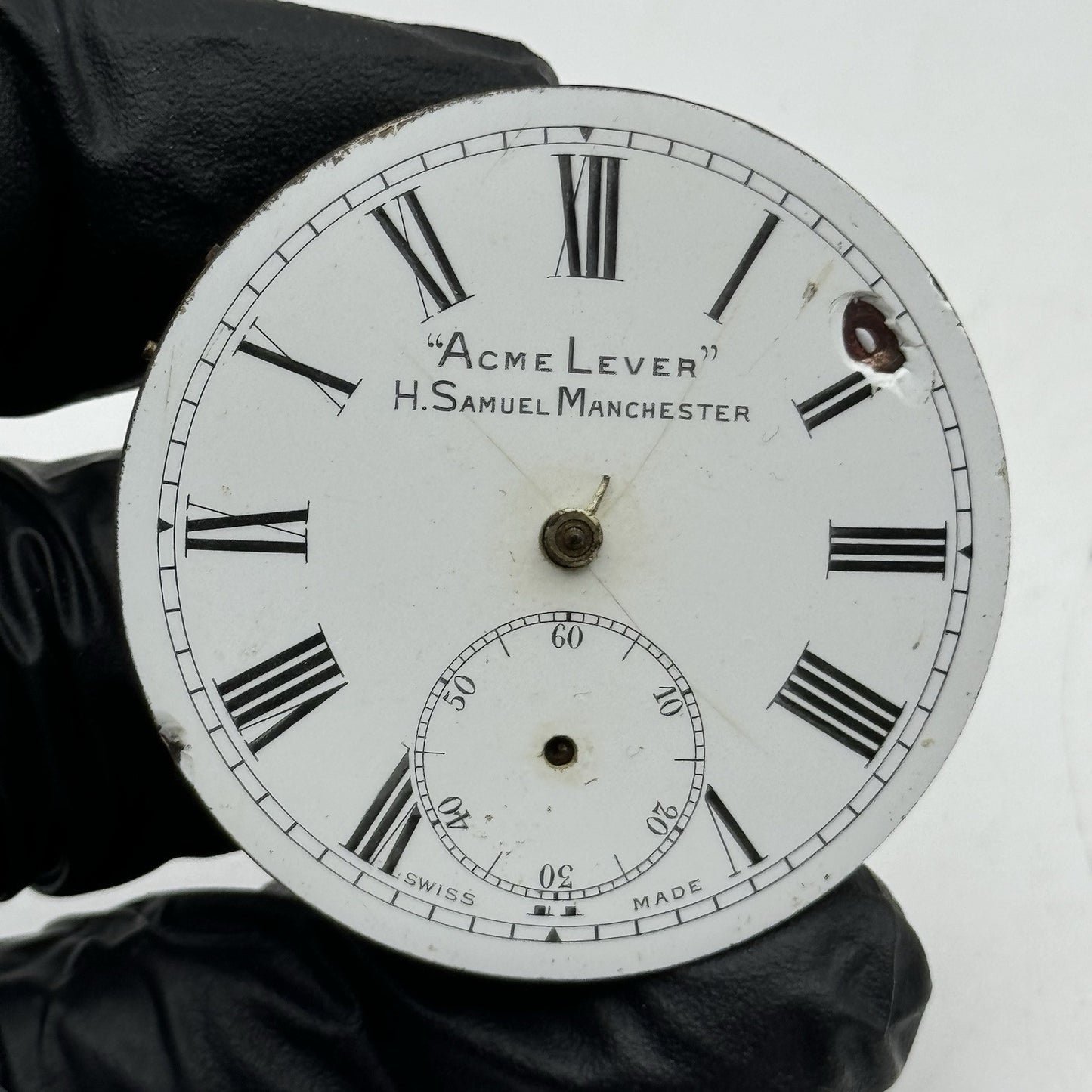 43.5mm Antique H Samuel Acme Lever Key Wound Pocket Watch Movement - PARTS