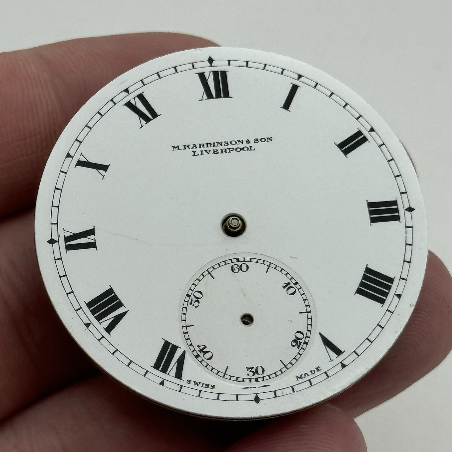43.1mm M Harrison & Son Liverpool Open Face Pocket Watch Movement PARTS REPAIR