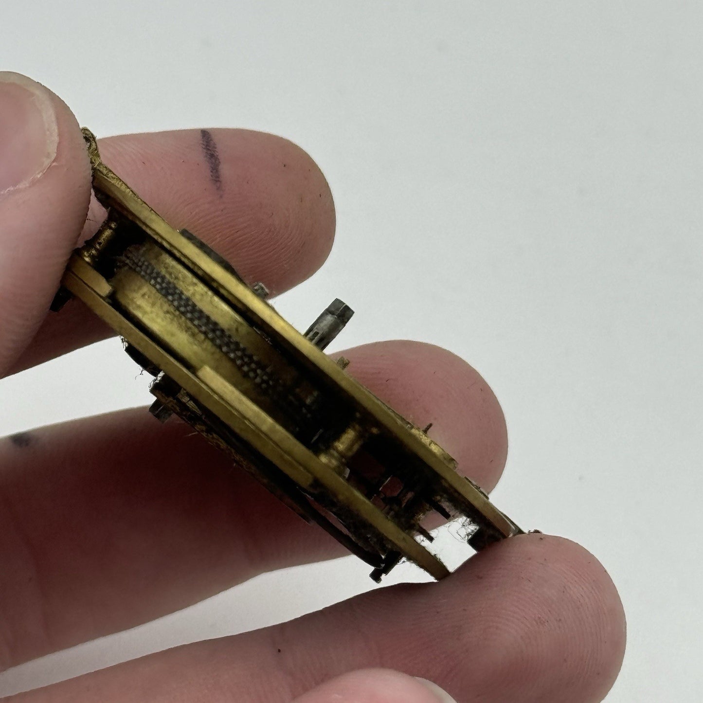 46.3mm Antique Fusee Pocket Watch Movement - Chain Present PARTS REPAIR SPARES