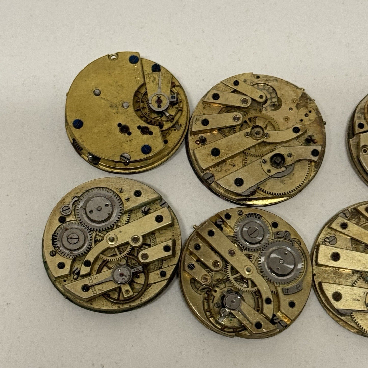 6 x Mixed Antique Pocket Watch Movements Bundle Job Lot Spares Repairs Parts
