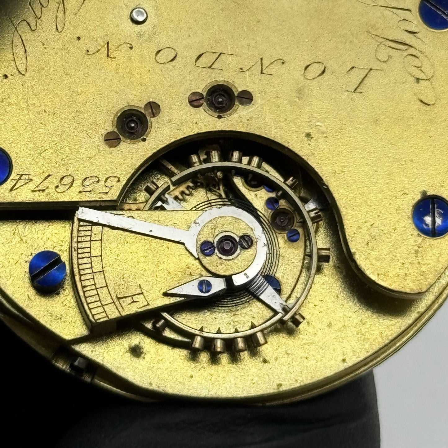 45mm Antique English Chronograph John Hewitt & Son Pocket Watch Movement - PARTS