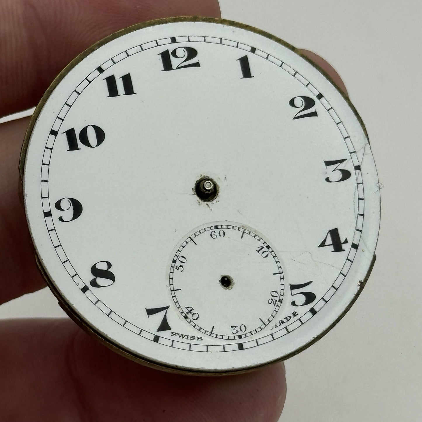 43.1mm Vintage Tegra 15 Jewels Good Balance Hunter Pocket Watch Movement PARTS