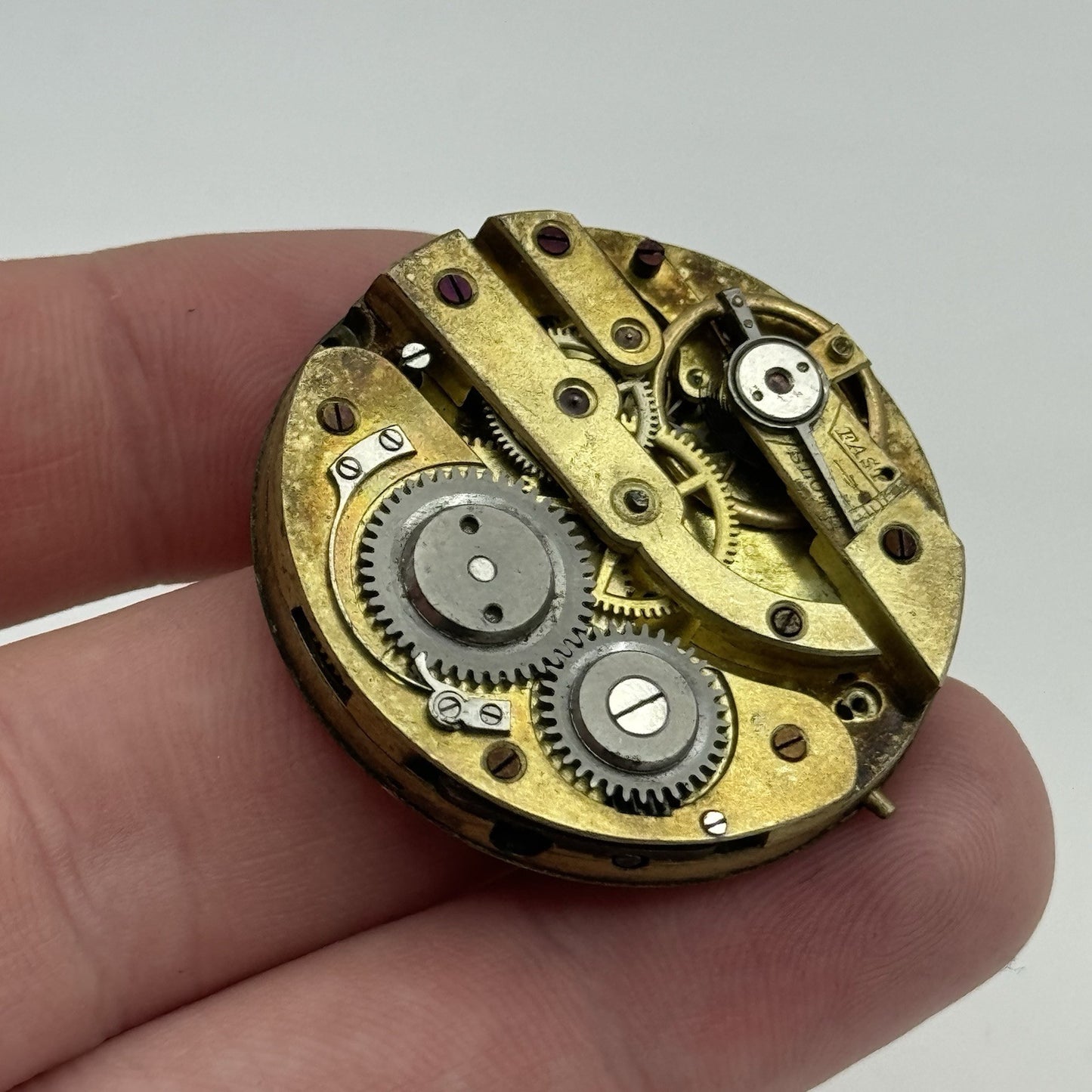 35.5mm Antique Beautiful Porcelain Dial Pocket Watch Movement - PARTS REPAIR