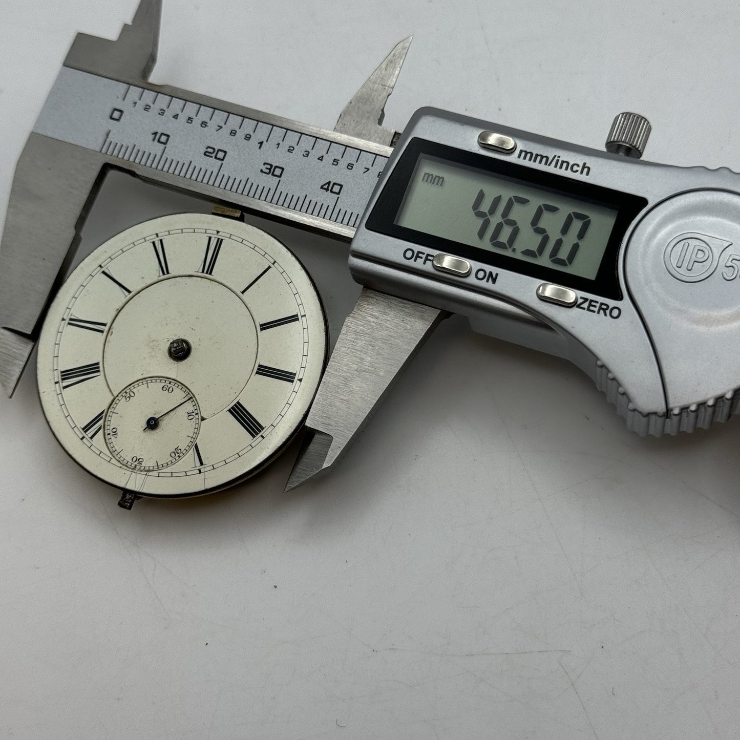 46.5mm Antique David Abrahams Manchester Key Wound Pocket Watch Movement PARTS