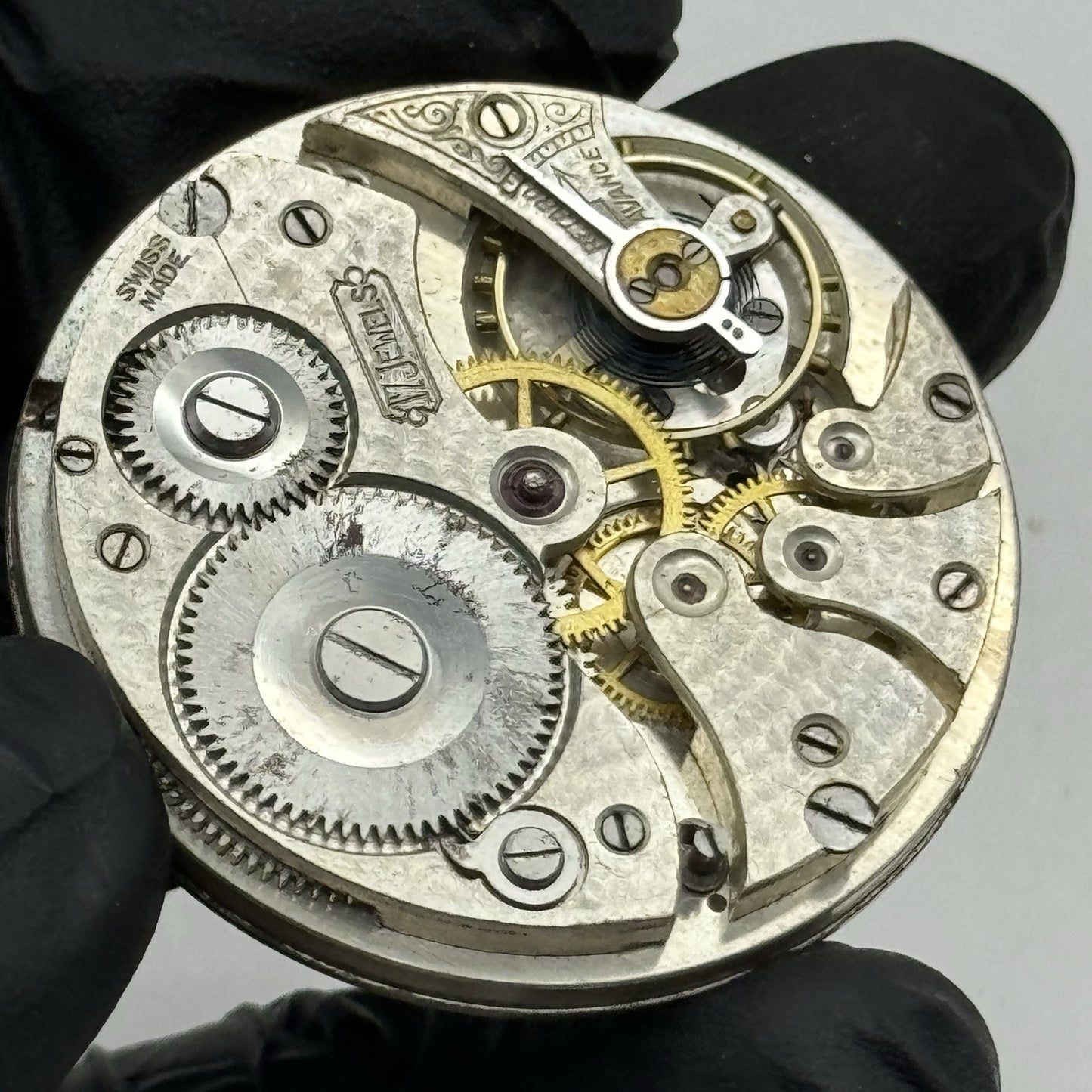 41.5mm High Grade Unidentified 17 Jewels Swiss Pocket Watch Movement - PARTS