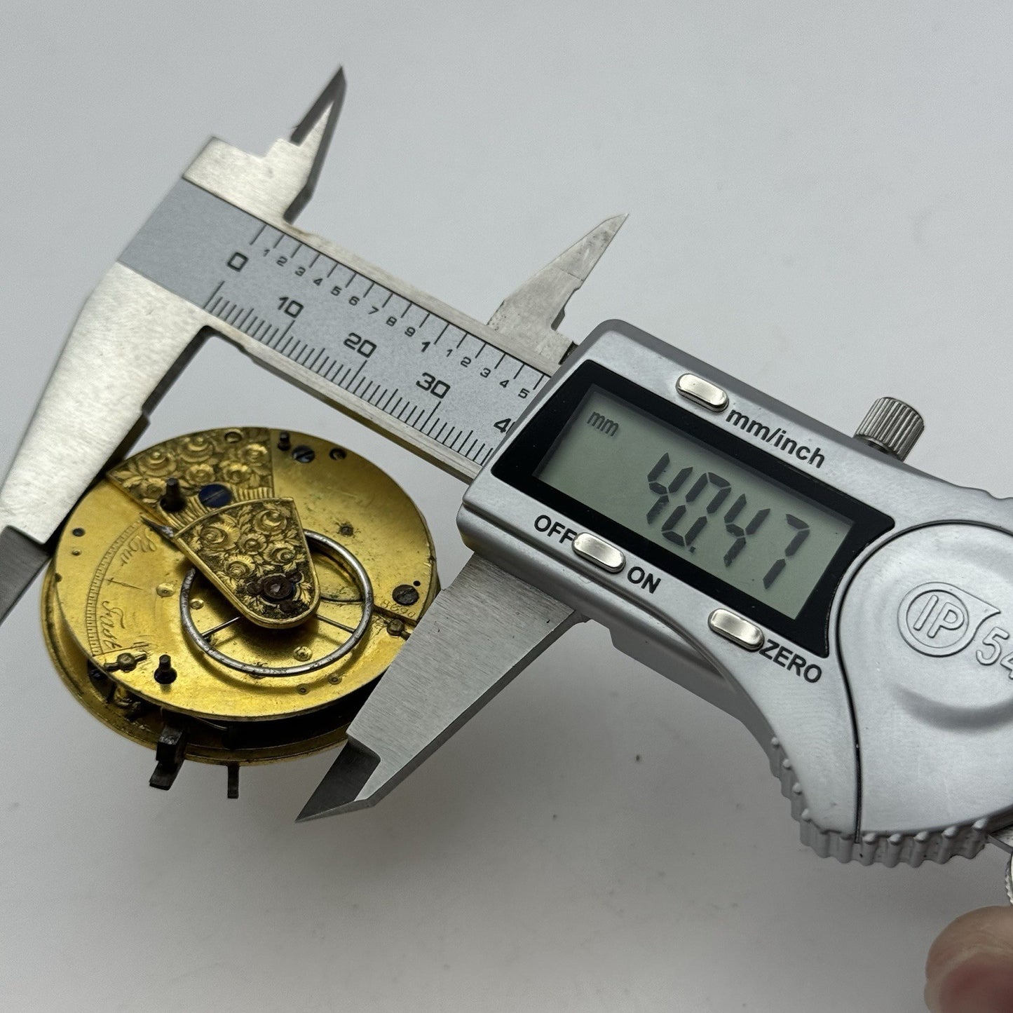 43.5mm Antique Fusee Pocket Watch Movement - Chain Present PARTS REPAIR SPARES