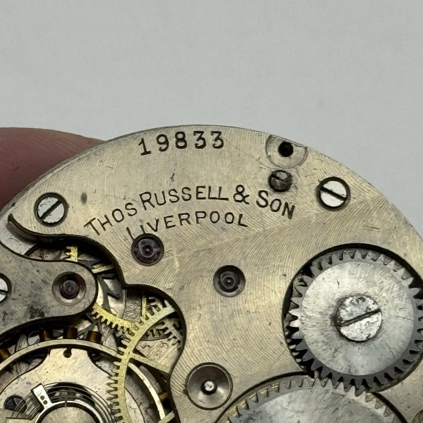 43mm Thomas Russell & Son Liverpool Good Balance Pocket Watch Movement PARTS