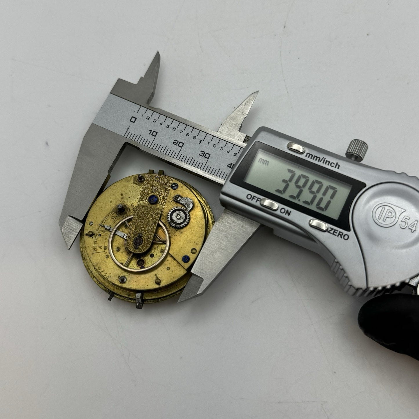 45.7mm Antique Key Wound Fusee Pocket Watch Movement Chain Present PARTS REPAIR