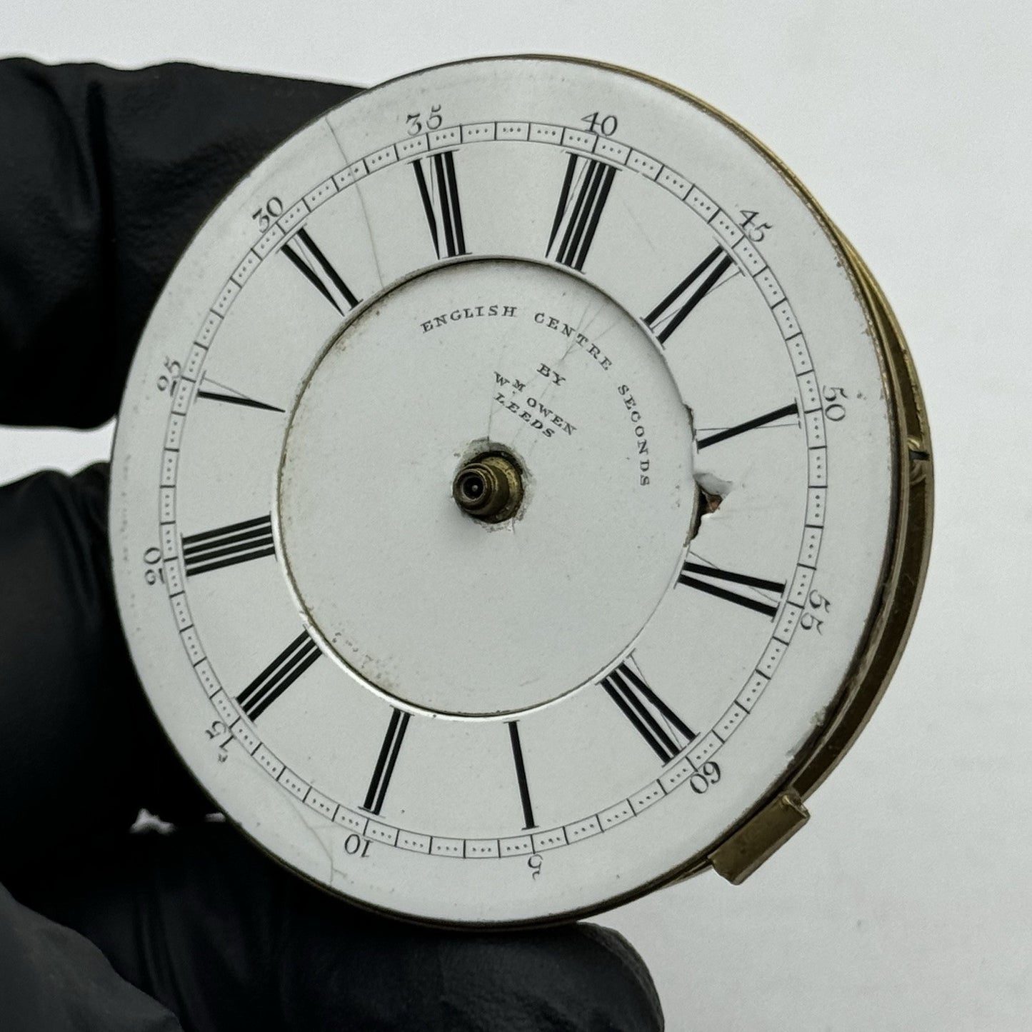 49mm William Owen Leeds Centre Seconds Chronograph Pocket Watch Movement - PARTS
