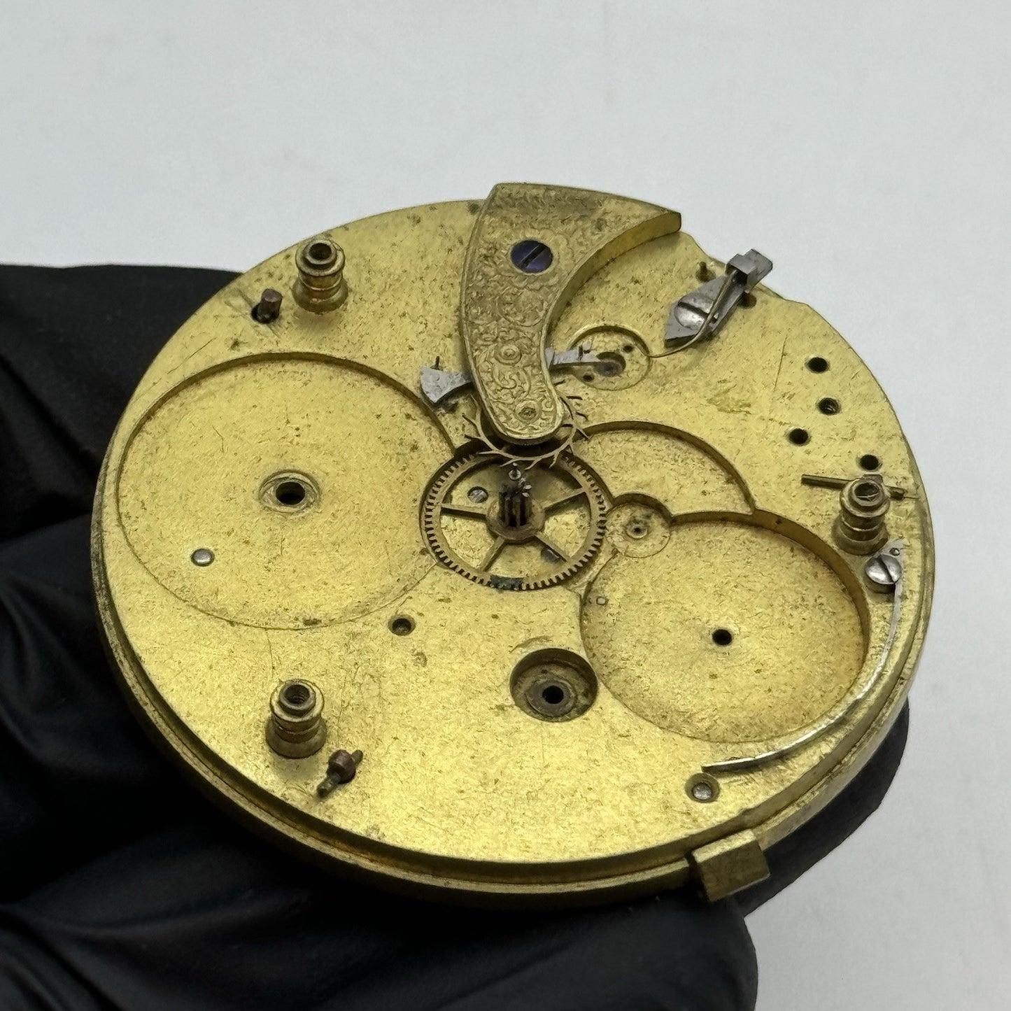 48.6mm Marine Decimal Chronograph Dial & Partial Pocket Watch Movement PARTS
