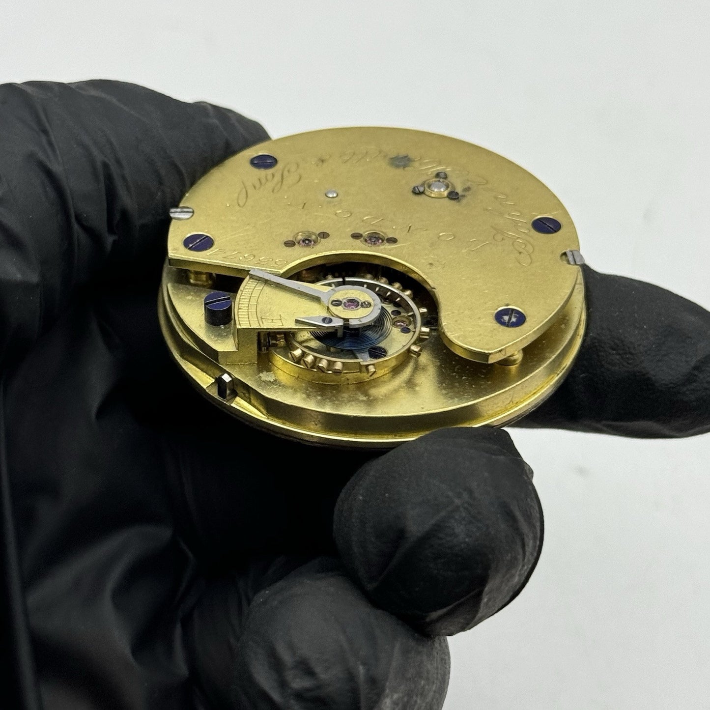 45mm Antique English Chronograph John Hewitt & Son Pocket Watch Movement - PARTS