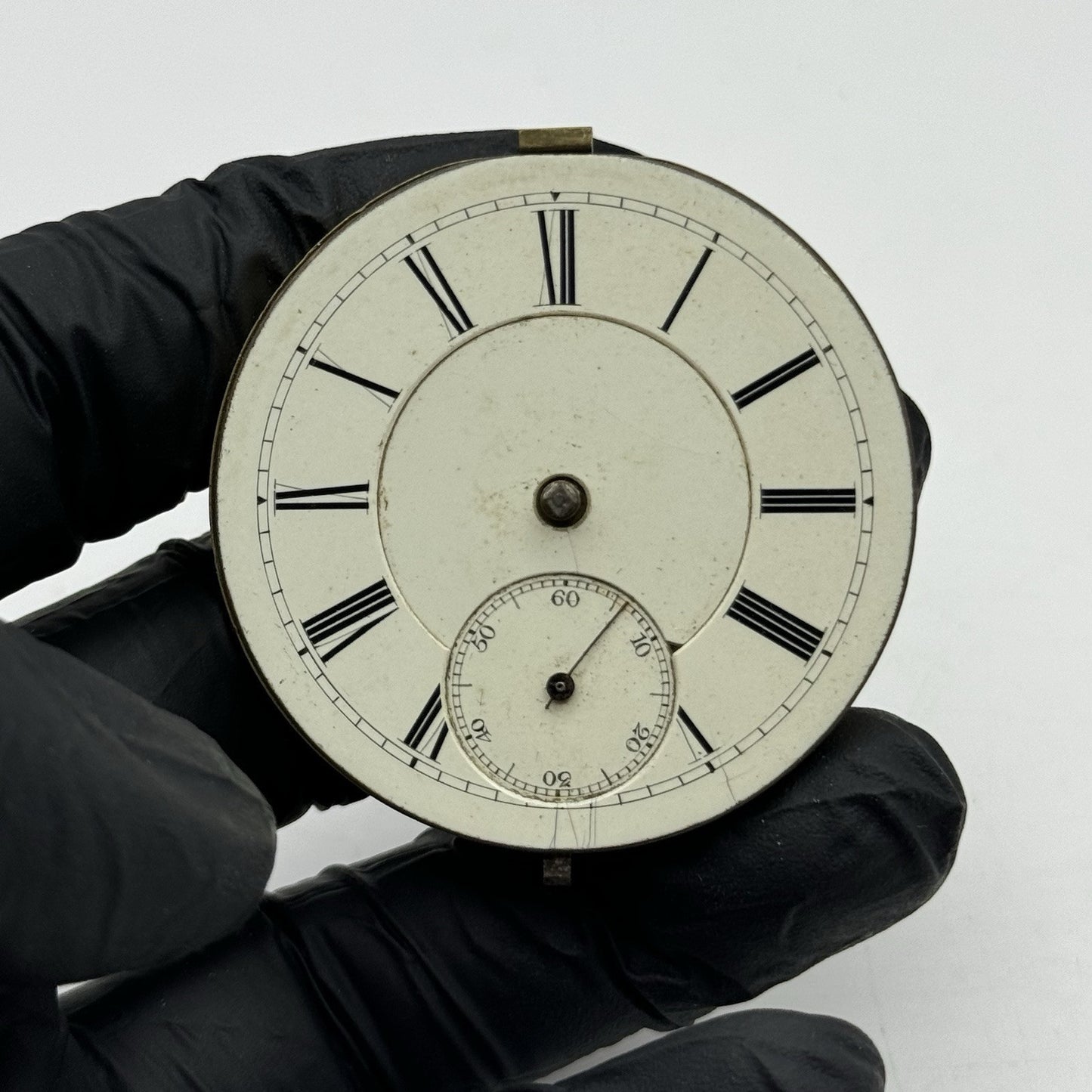 46.5mm Antique David Abrahams Manchester Key Wound Pocket Watch Movement PARTS