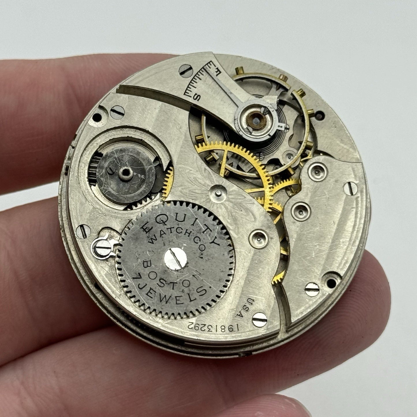 43.3mm Equity Watch Co Boston Open Face American Pocket Watch Movement PARTS