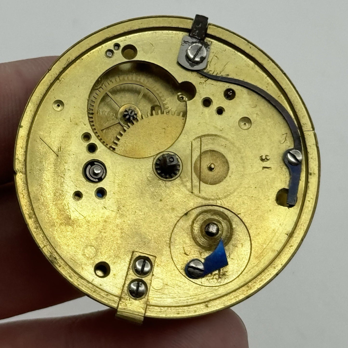 44.9mm Antique Perth & Dunkeld Fusee Pocket Watch Movement - Chain Missing PARTS